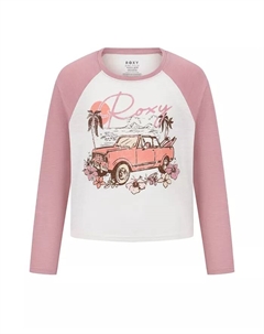 Футболка с регланными рукавами Off-The-Road для девочек 7-16 лет, розовый Roxy