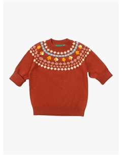 Детский джемпер в стиле фэр-айл для осени, Orange Little green radicals