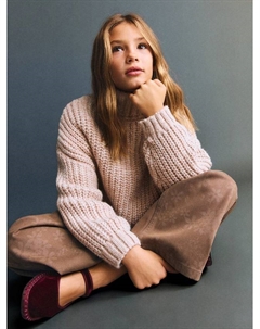 Детский джемпер Orla с крупной вязкой, Lt-pastel Pink Mango