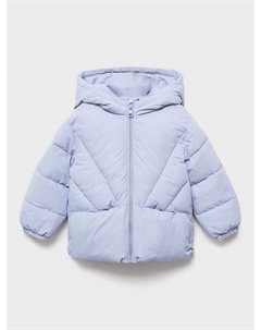 Детское стёганое пальто с капюшоном Noni, Light Blue Mango