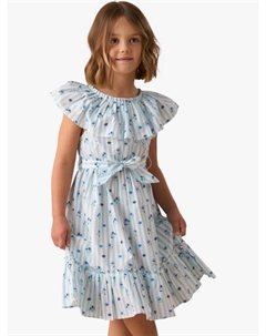 Детское платье с плиссированным воротником, Blue Angel & rocket
