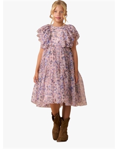 Детское платье с рюшами и сеткой, Pink Angel & rocket