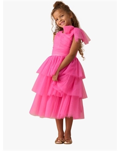 Детское платье с сетчатым бантом, Pink Angel & rocket