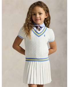 Детское платье-джемпер Polo Kids в полоску Cricket из хлопка, White/Blue Ralph lauren