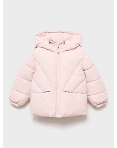 Детское стёганое пальто с капюшоном Noni, Pink Mango