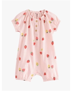 Хлопковый ромпер с клубничным принтом Lindex