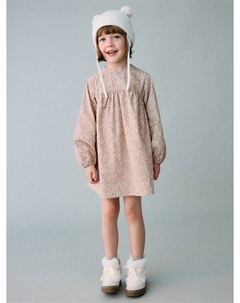 Детское платье Moti из хлопка с цветочным принтом силуэт A-Line, Pink Mango