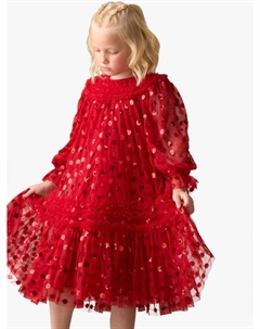Детское платье с длинными рукавами и рюшами из сетки, Red Angel & rocket