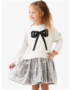 Детское платье-толстовка с пайетками, Silver Angel & rocket