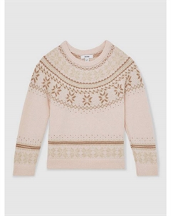 Детский джемпер Farah из смесового хлопка в стиле Fair Isle, Pink Reiss