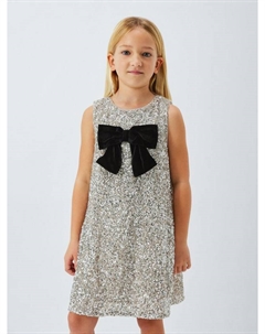 Детское платье с бантом и пайетками, Multi John lewis