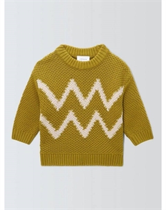 Детский джемпер из хлопковой смеси с зигзагообразным узором, Orange John lewis