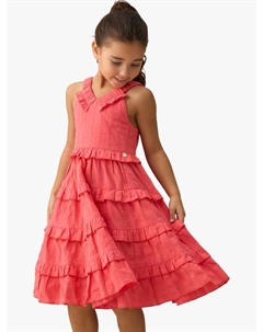 Детское платье Marie Cotton с ярусами и рюшами, Coral Angel & rocket