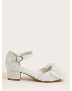 Детские туфли с бантом и шнуровкой на каблуке, Ivory Monsoon