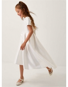 Детское платье Isabella с короткими рукавами и жемчужными украшениями, Ivory Monsoon