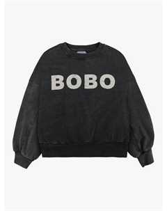 Детский свитшот с логотипом из органического хлопкового микса, Dark Grey Bobo choses