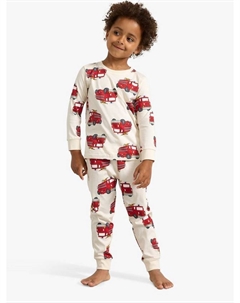 Детский хлопковый комплект пижамы в стиле пожарной машины, Cream/Red Lindex