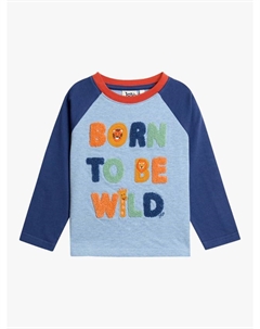 Детский топ из хлопка с диким аппликационным принтом, Blue Jojo maman bébé