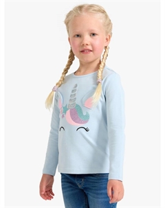 Детская хлопковая кофта с длинным рукавом и единорогом, Light Blue Lindex