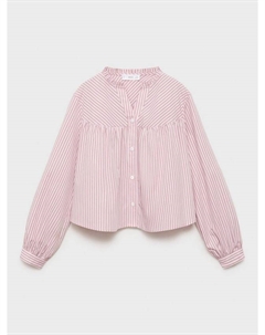 Детская блузка Beck с длинными рукавами в полоску из хлопка, Pink Mango