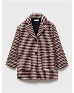 Детское пальто Marian в клетку dogtooth, Dark Red Mango