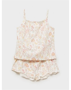 Детский комплект пижамы Teab из хлопка с цветочным принтом, Pink Mango