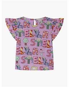 Детский топ из хлопка с логотипом Fairy, Purple Stella mccartney kids
