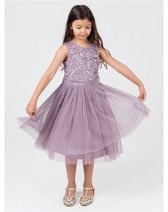 Детское платье миди без рукавов с пайетками, Moody Lilac Maya deluxe