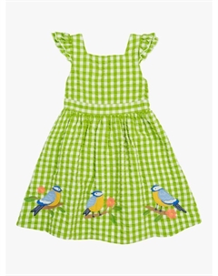 Детское платье Zaria из органического хлопка с аппликацией в клетку, Macaw/Multi Frugi