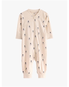 Детский хлопковый комбинезон на молнии, Light Beige Lindex