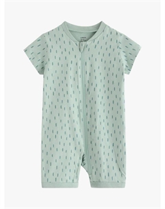 Детский хлопковый комбинезон с молнией и шортами, Light Dusty Aqua Lindex