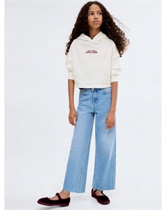 Детская хлопковая худи с веселыми надписями, Natural White Mango