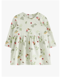 Детское летнее платье с лесным принтом и длинными рукавами, Light Dusty Green Lindex