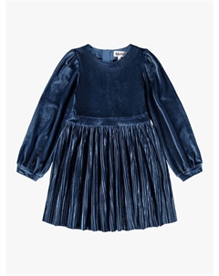 Детское платье Cyrilli с длинными рукавами из велюра, Mystic Blue Molo