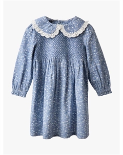 Детское платье из вельвета с цветочным принтом, Blue Jojo maman bébé