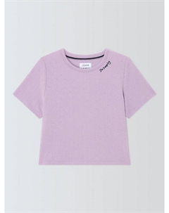 Детская кофта для пижамы с узором петель в виде сердечек, Purple John lewis