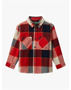 Детская фланелевая рубашка в стиле оверсайз с клетчатым принтом, Multi Benetton