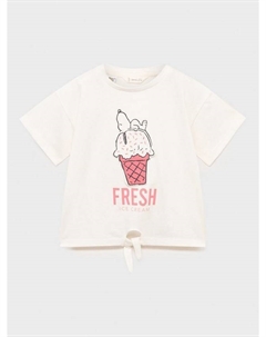 Детская футболка с галстуком Fresh Snoopy из хлопка, Natural White Mango