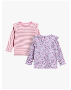 Детские топы из хлопка с цветочным принтом, Pack of 2, Pink Jojo maman bébé