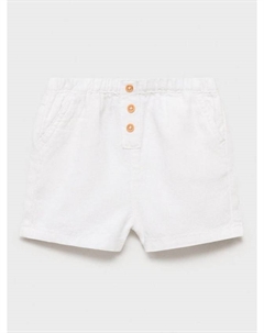 Детские шорты Sal Cotton Linen на пуговицах, White Mango