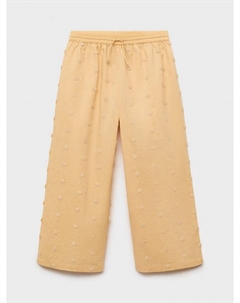 Детские штаны Mousse Cotton с вышивкой и шнурком, Medium Yellow Mango