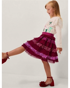 Детская диско-юбка с пайетками и рюшами, Red Monsoon