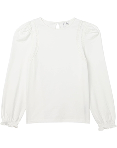 Вязаный топ с отделкой, White Janie and jack