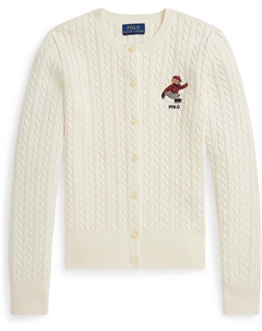 Свитер  Polo Bear Mini-Cable Cotton Cardigan, Clubhouse Cream/Bear Emb Polo ralph lauren kids