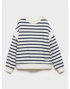 Детский хомбри хлопковый полосатый свитшот, Navy Mango