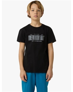 Детская футболка из хлопка с логотипом и светоотражающими элементами, Black The north face