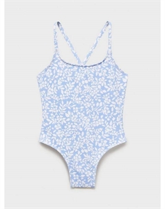 Детский купальник с цветочным принтом и перекрестными лямками, Pastel Blue Mango