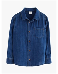 Детская хлопковая рубашка с длинными рукавами, Medium Blue Lindex