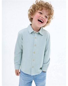 Детская хлопковая рубашка с длинными рукавами, Light Blue Mango
