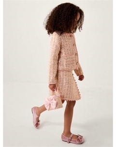 Детская твитовая куртка с пайетками и пуговицами, Pink Monsoon